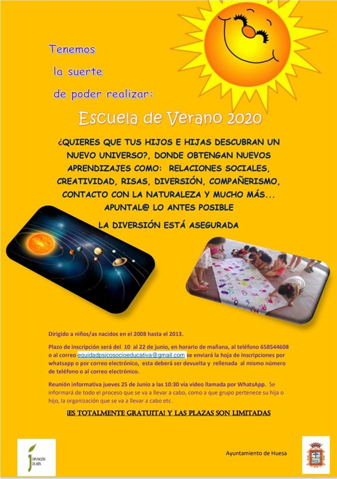 Escuela de verano 2020 - Huesa (Jaén)