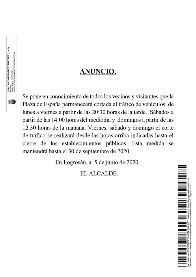 La plaza estará cortada hasta septiembre de 2020 - Logrosán (Cáceres)