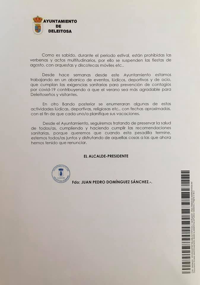 No abrirá la piscina municipal 2020 - Deleitosa (Cáceres) 2