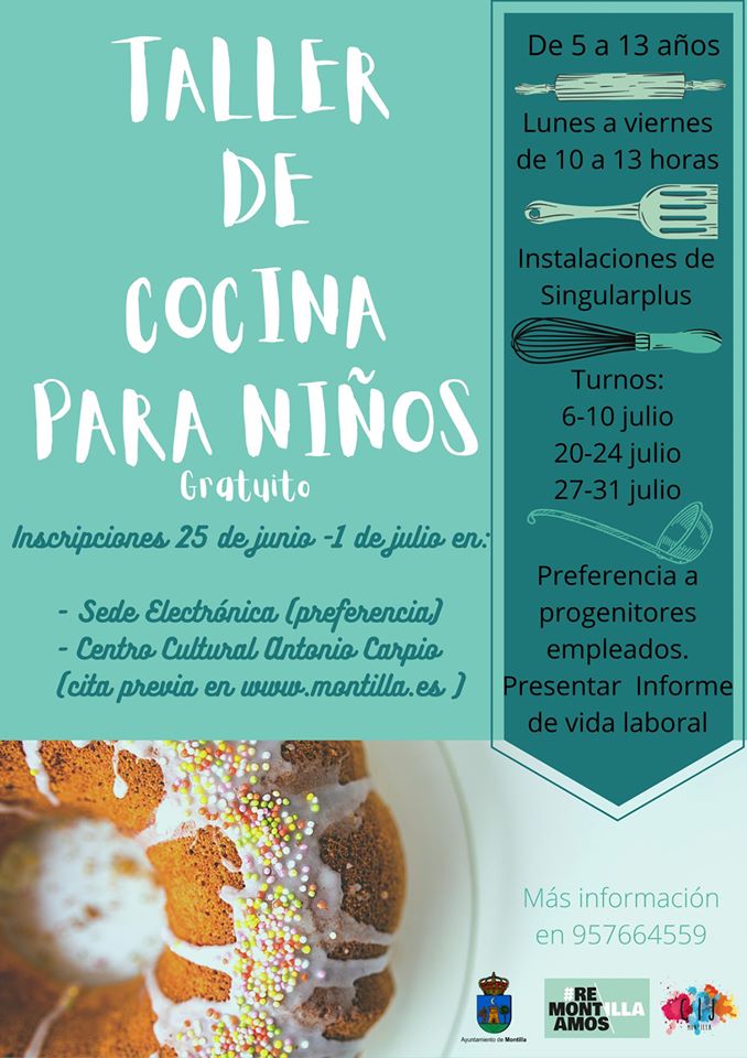 Taller de cocina para niños 2020 - Montilla (Córdoba)