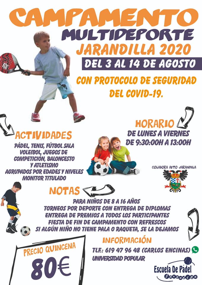 Campamento multideporte agosto 2020 - Jarandilla de la Vera (Cáceres)