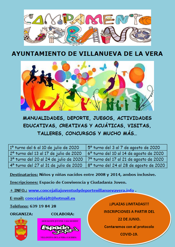 Campamento urbano 2020 - Villanueva de la Vera (Cáceres)