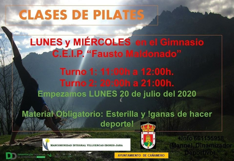 Clases de pilates 2020 - Cañamero (Cáceres)