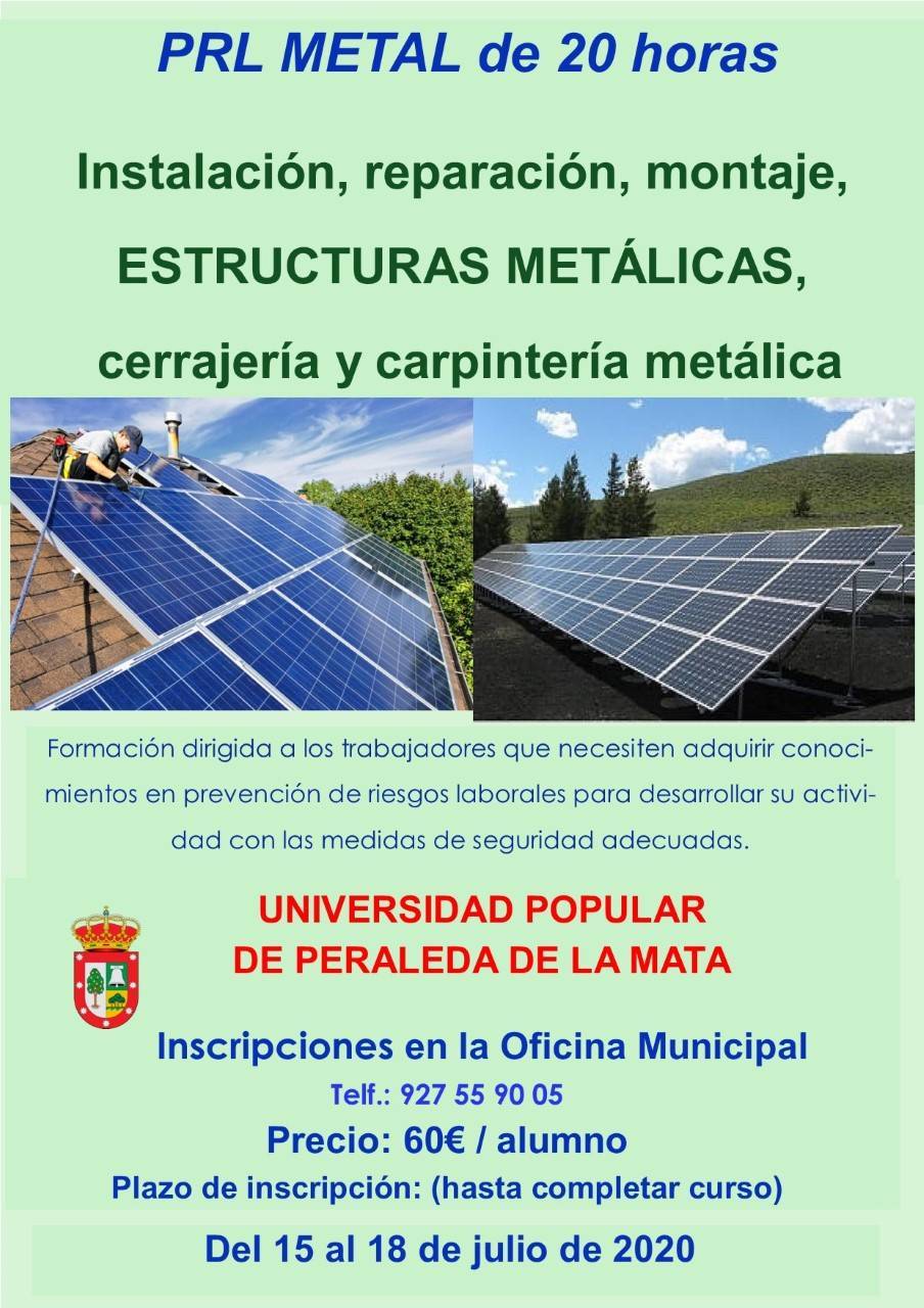 Curso de PRL metal 2020 - Peraleda de la Mata (Cáceres)