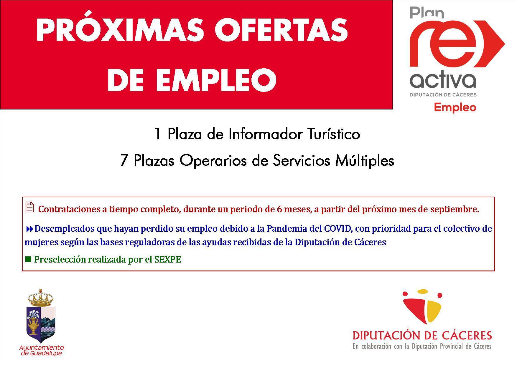 Informador turístico y operarios de servicios múltiples 2020 - Guadalupe (Cáceres)
