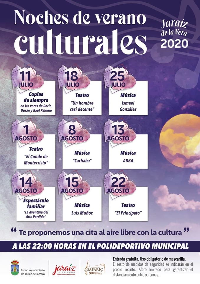 Noches de verano culturales 2020 - Jaraíz de la Vera (Cáceres)