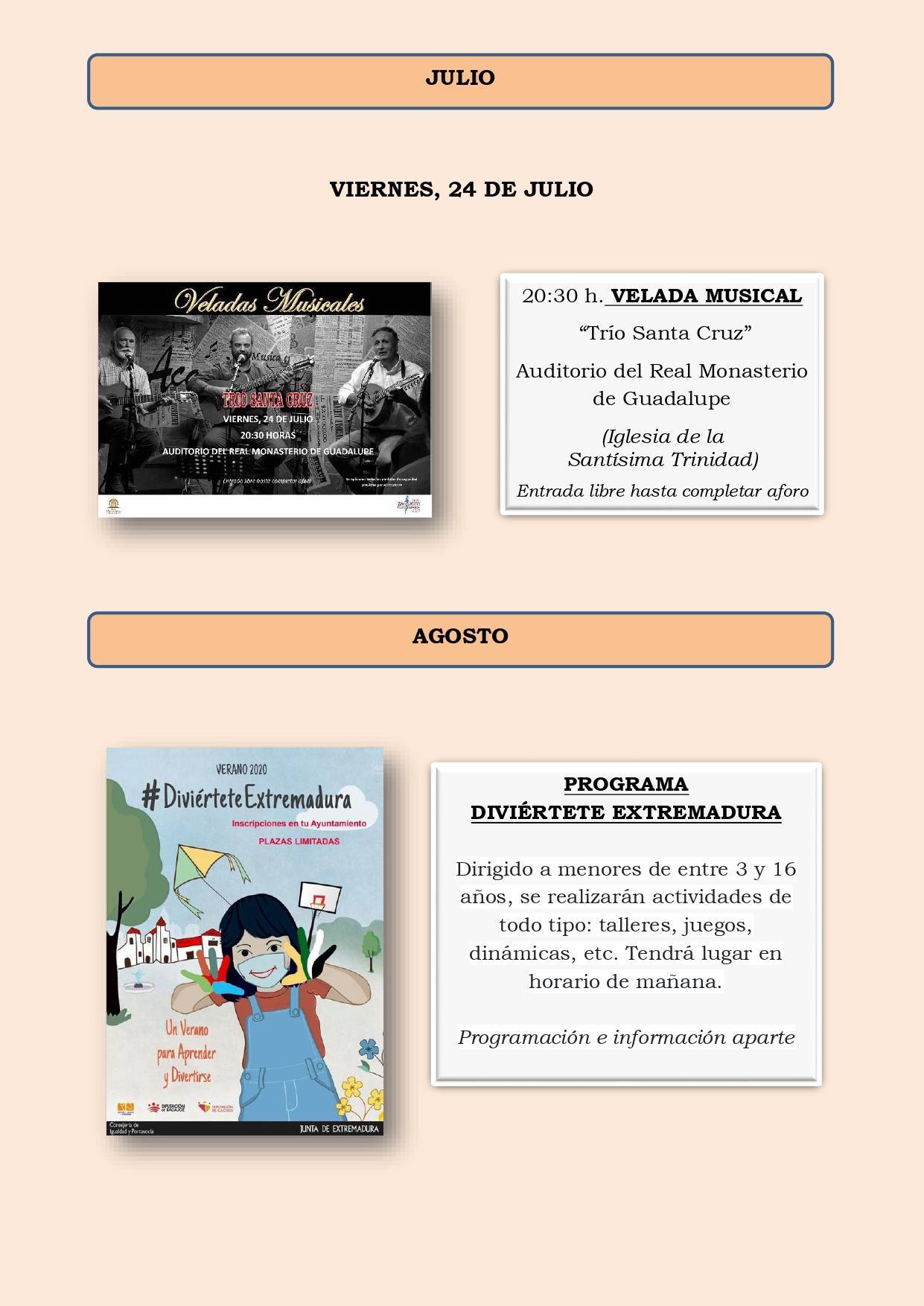 Programa cultural de verano 2020 - Guadalupe (Cáceres) 3
