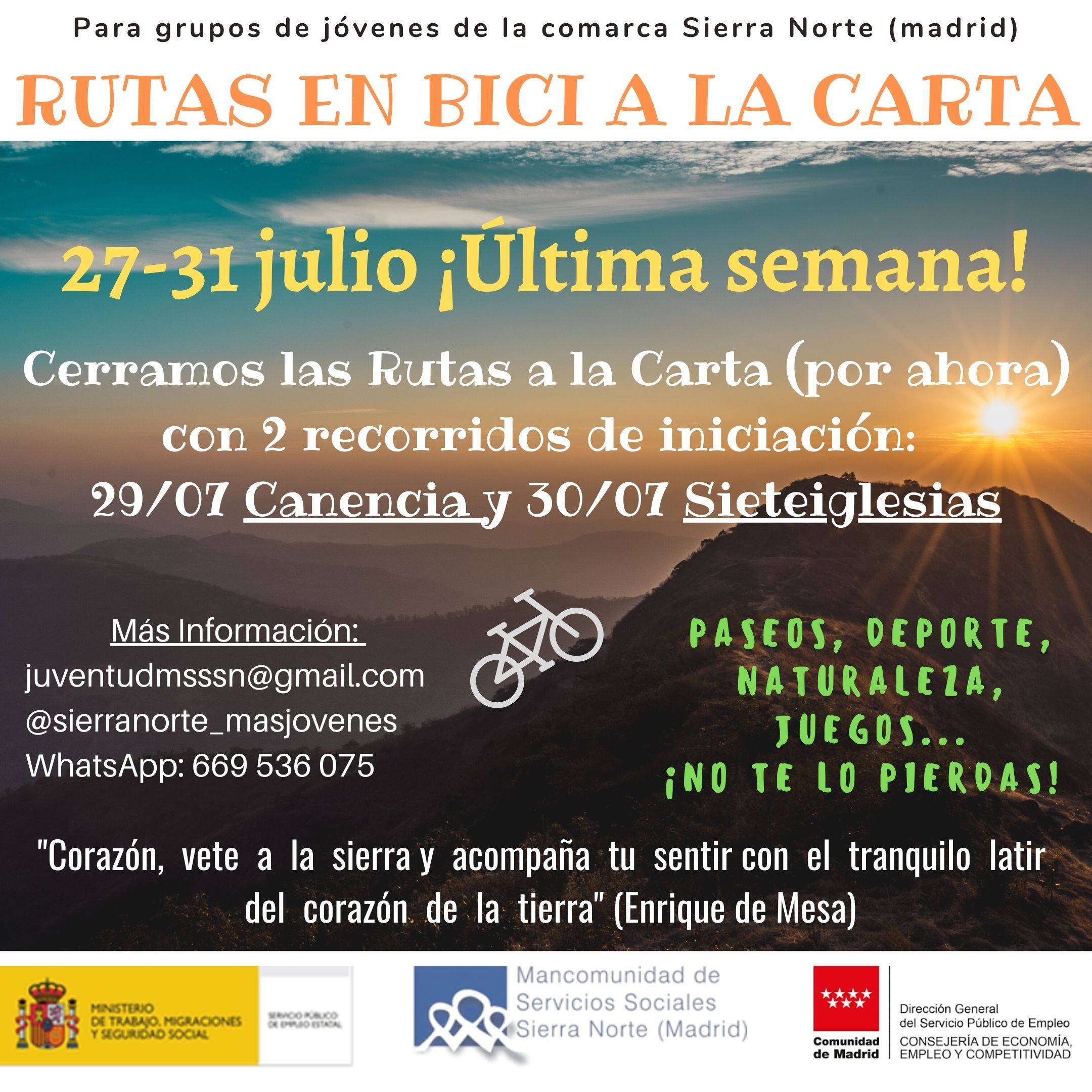 Rutas en bici a la carta julio 2020 - Canencia (Madrid)