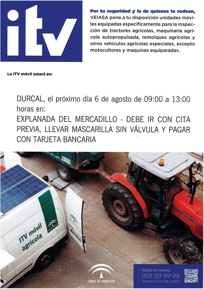 Desplazamiento ITV móvil agosto 2020 - Dúrcal (Granada)