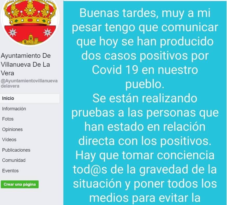Dos positivos por coronavirus (agosto 2020) - Villanueva de la Vera (Cáceres)