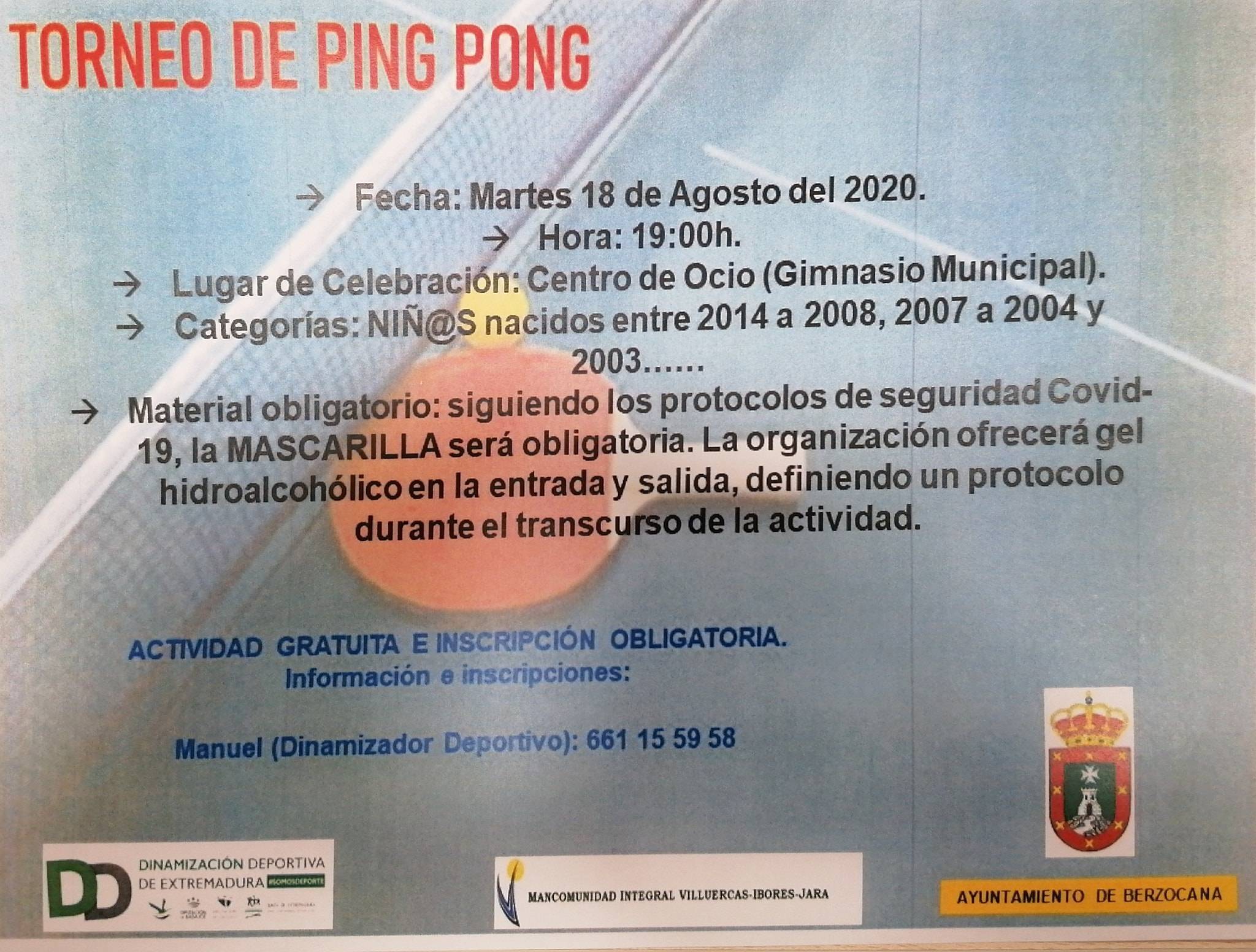 Torneo de ping-pong (agosto 2020) - Berzocana (Cáceres)