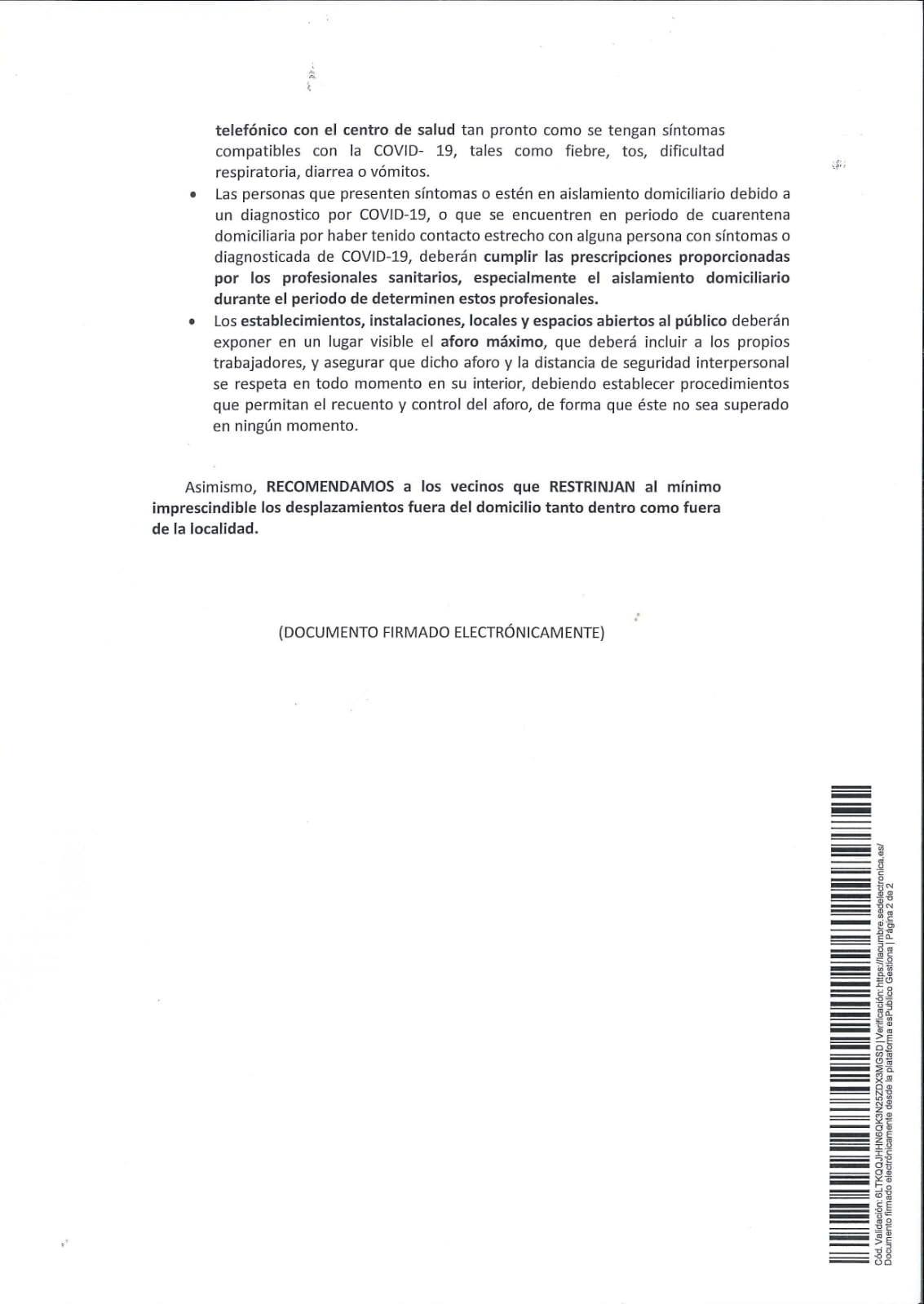 Siete casos activos de COVID-19 (septiembre 2020) - La Cumbre (Cáceres) 2