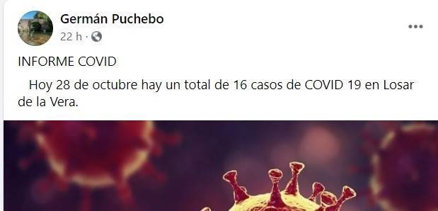16 casos activos de COVID-19 (octubre 2020) - Losar de la Vera (Cáceres)