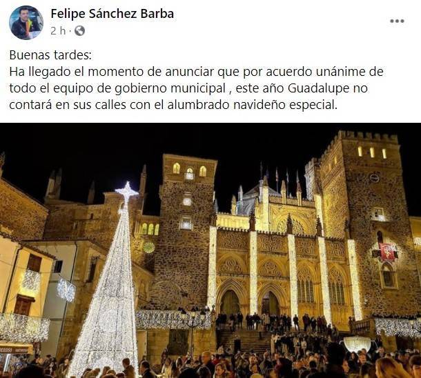 No habrá alumbrado navideño especial (2020) - Guadalupe (Cáceres)