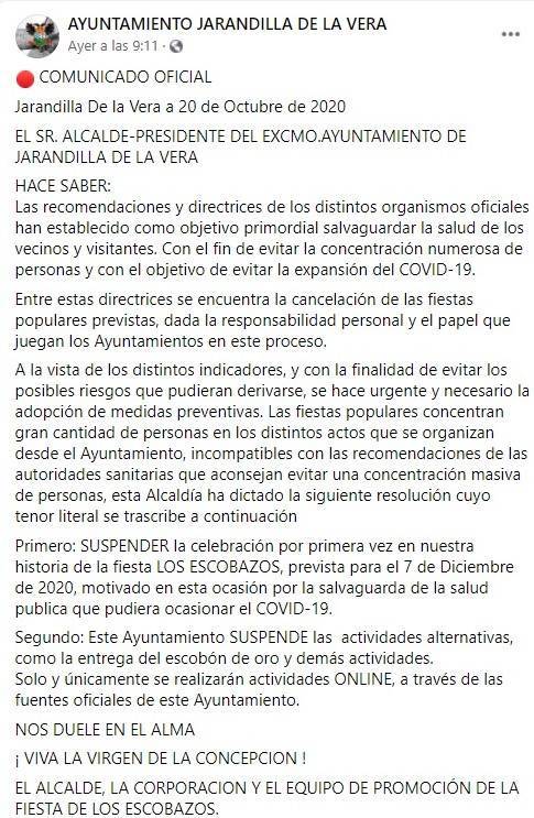 Se suspenden Los Escobazos (2020) - Jarandilla de la Vera (Cáceres)