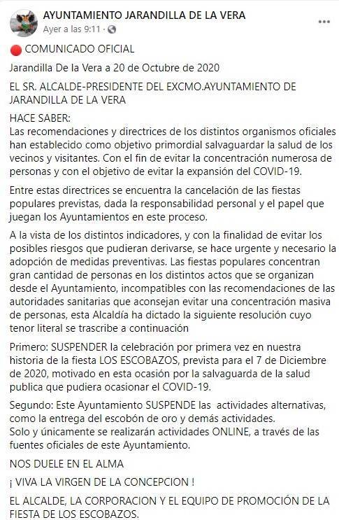 Se suspenden Los Escobazos (2020) - Jarandilla de la Vera (Cáceres)