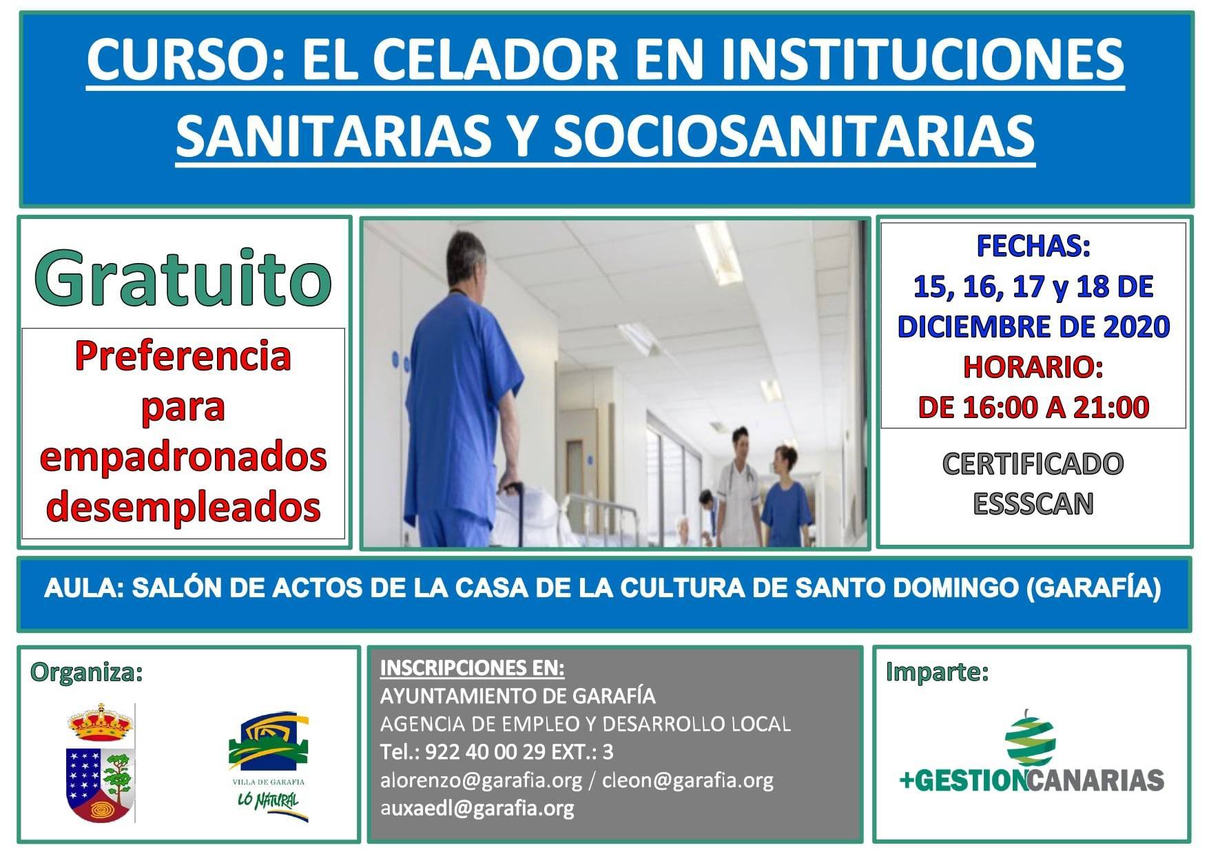Curso de celador en instituciones sanitarias y sociosanitarias (2020) - Garafía (Santa Cruz de Tenerife)