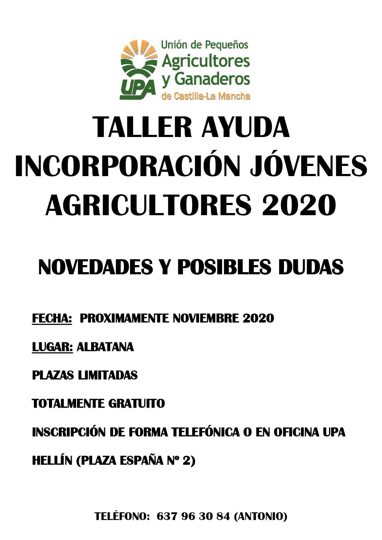 Taller para la incorporación de jóvenes agricultores (2020) - Albatana (Albacete)