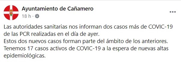 2 nuevos positivos y 22 nuevas altas de COVID-19 (diciembre 2020) - Cañamero (Cáceres) 2