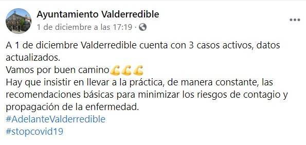 3 casos positivos activos de COVID-19 (diciembre 2020) - Valderredible (Cantabria)