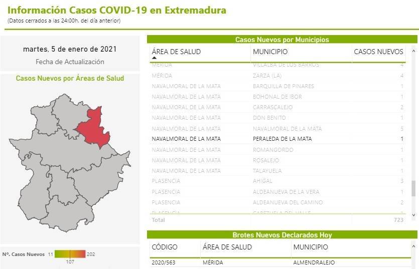 2 nuevos casos positivos de COVID-19 (enero 2021) - Peraleda de la Mata (Cáceres) 1