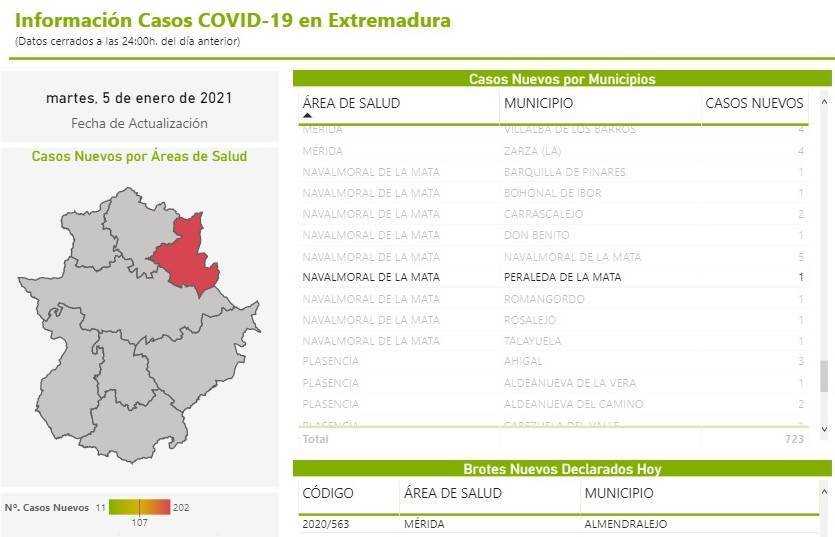 2 nuevos casos positivos de COVID-19 (enero 2021) - Peraleda de la Mata (Cáceres) 1
