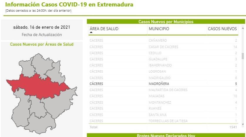 28 nuevos casos positivos de COVID-19 (enero 2021) - Madroñera (Cáceres) 3