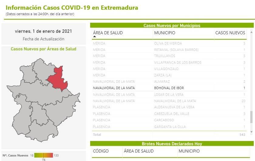 3 nuevos casos positivos de COVID-19 (enero 2021) - Bohonal de Ibor (Cáceres) 1