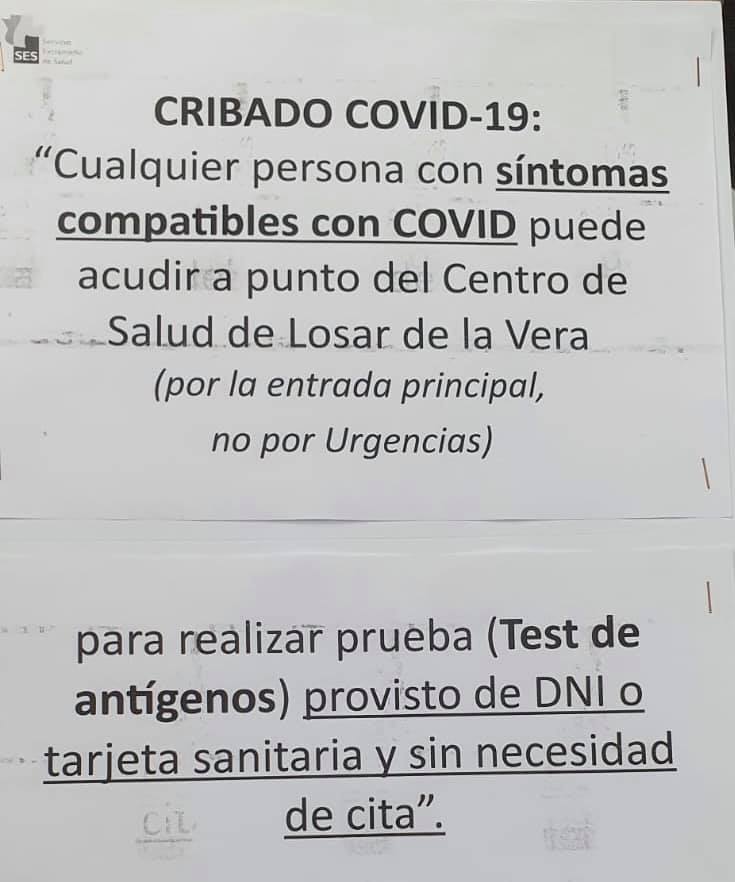 Cribado de COVID-19 (enero 2021) - Losar de la Vera (Cáceres)
