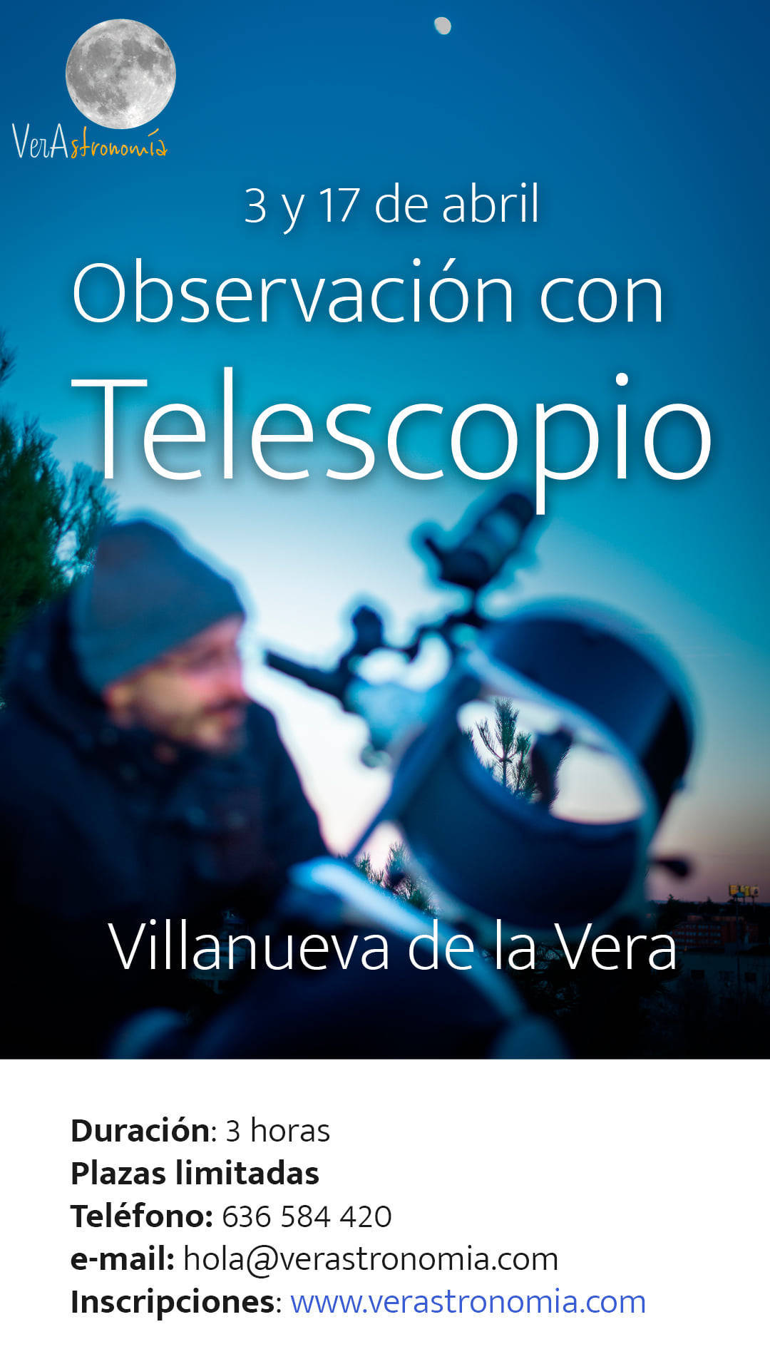 Observación con telescopio (abril 2021) - Villanueva de la Vera (Cáceres)