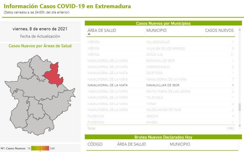 Primer caso positivo de COVID-19 (enero 2021) - Navalvillar de Ibor (Cáceres)