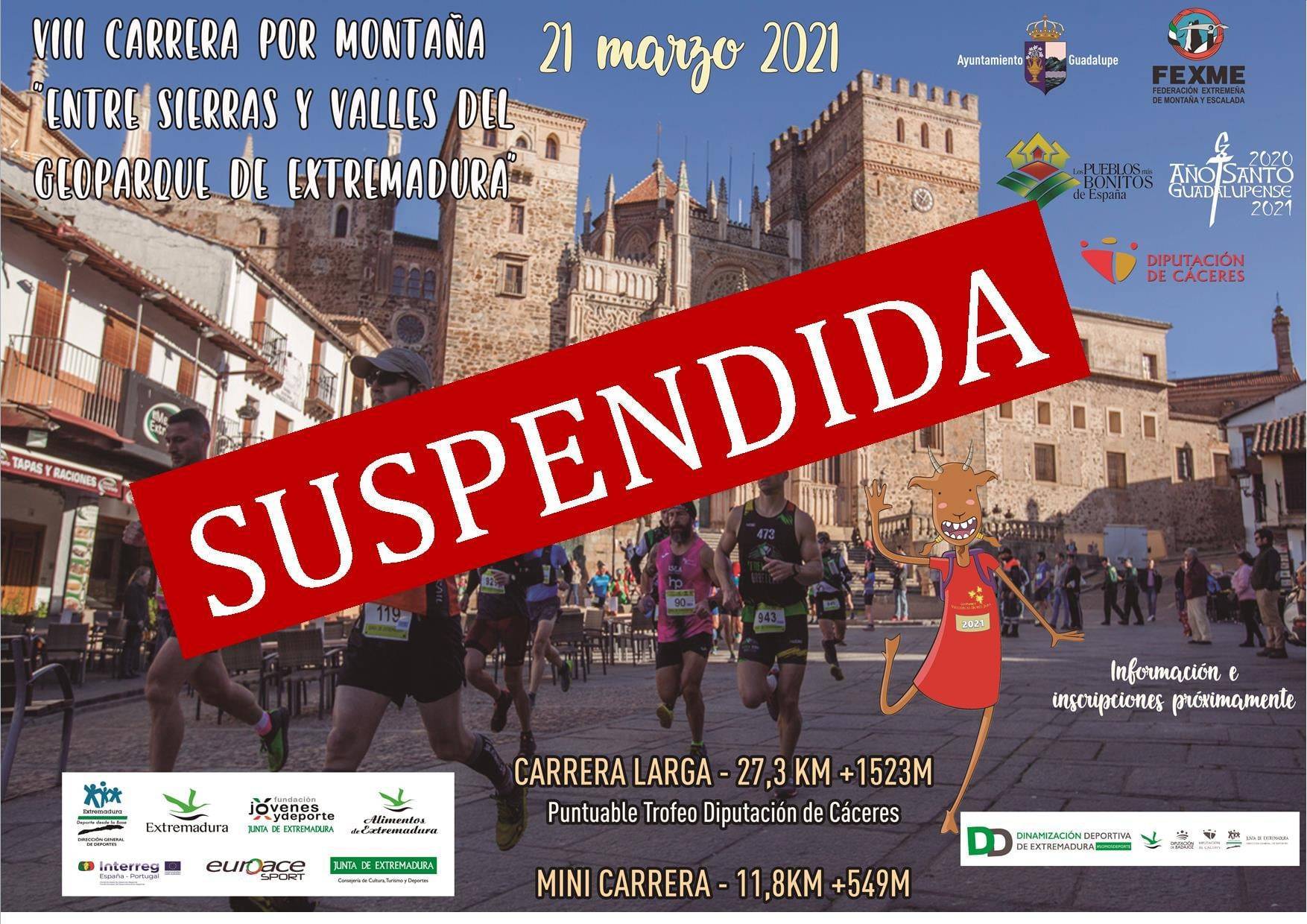 Suspendida la VIII carrera por montaña Entre sierras y valles del Geoparque de Extremadura - Guadalupe (Cáceres)
