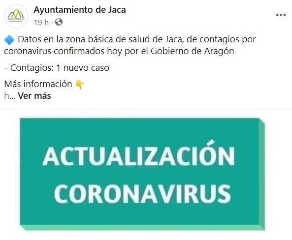 Nuevo caso positivo de COVID-19 (febrero 2021) - Jaca (Huesca)