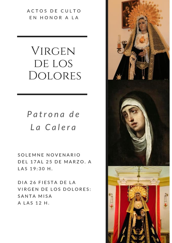 Actos de culto en honor a la Virgen de los Dolores (2021) - La Calera (Cáceres)