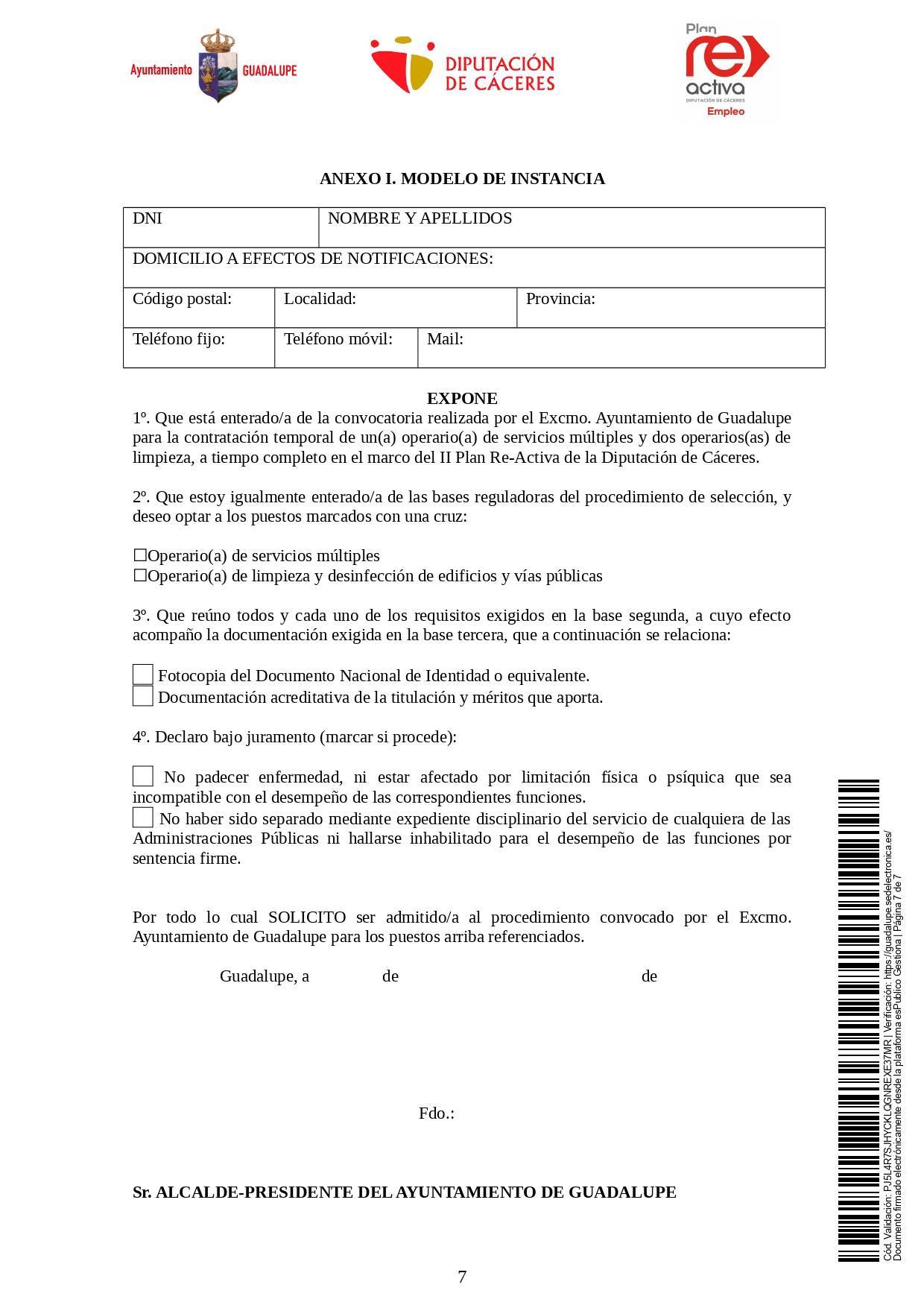 Un operario-a de servicios múltiples y dos operarios-as de limpieza (2021) - Guadalupe (Cáceres) 7