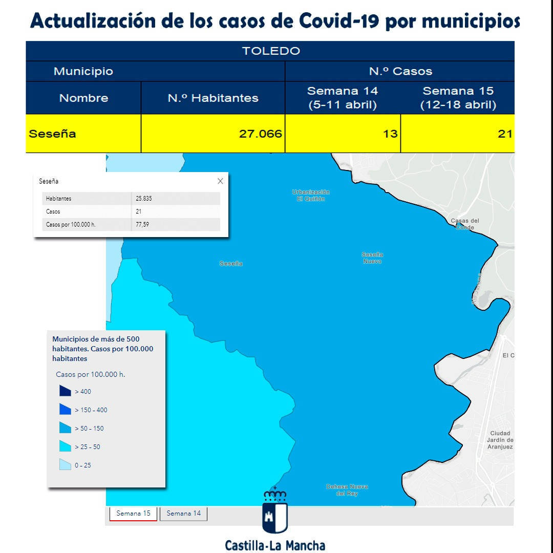 34 casos positivos de COVID-19 (abril 2021) - Seseña (Toledo)