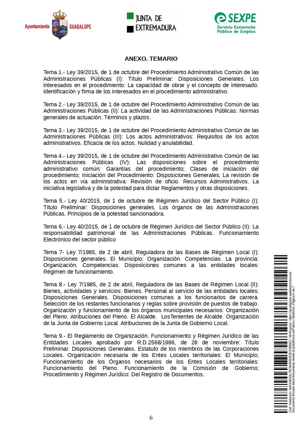 Auxiliar administrativo (2021) - Guadalupe (Cáceres) 6