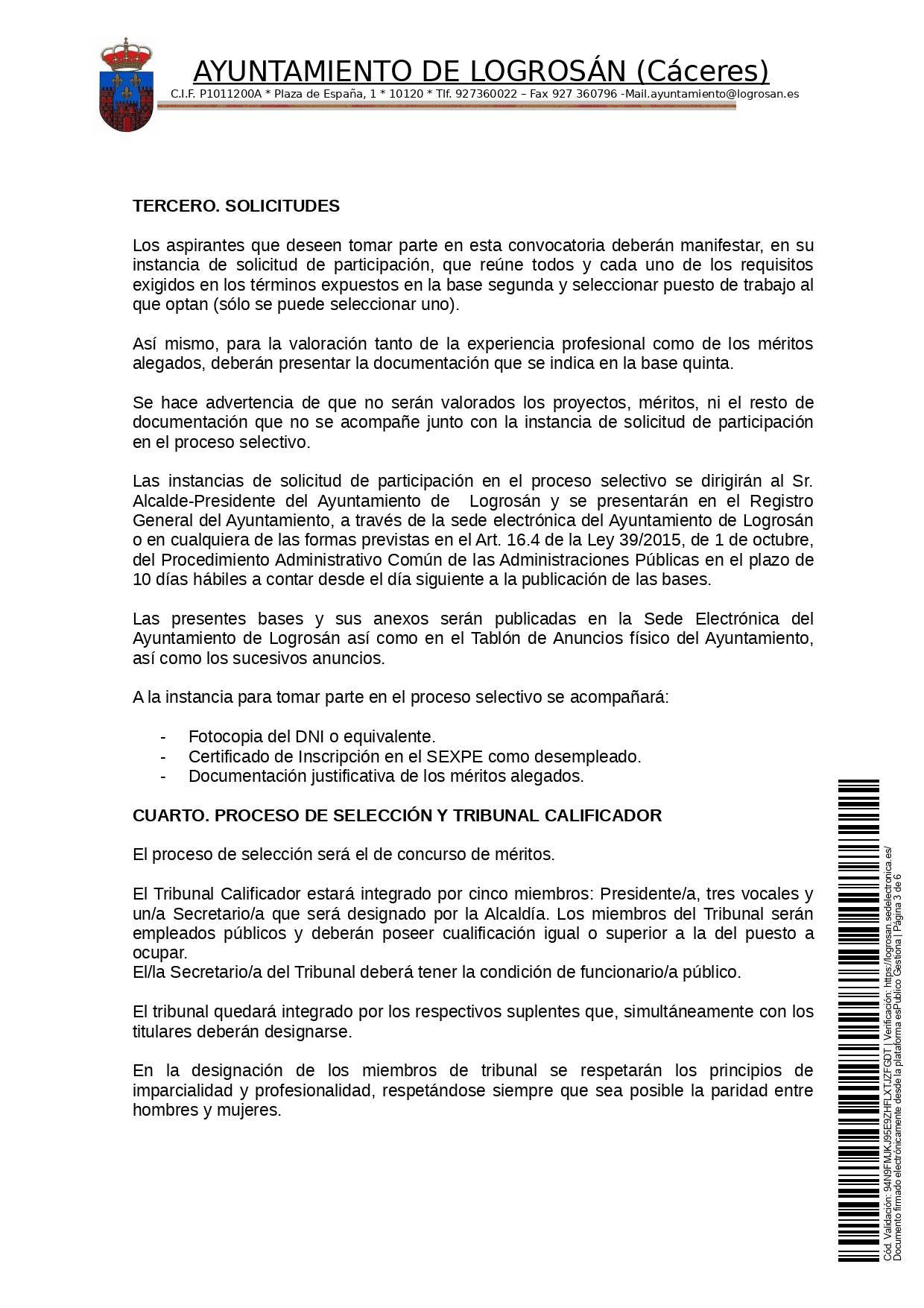 Bases para 8 puestos de trabajo (2021) - Logrosán (Cáceres) 3