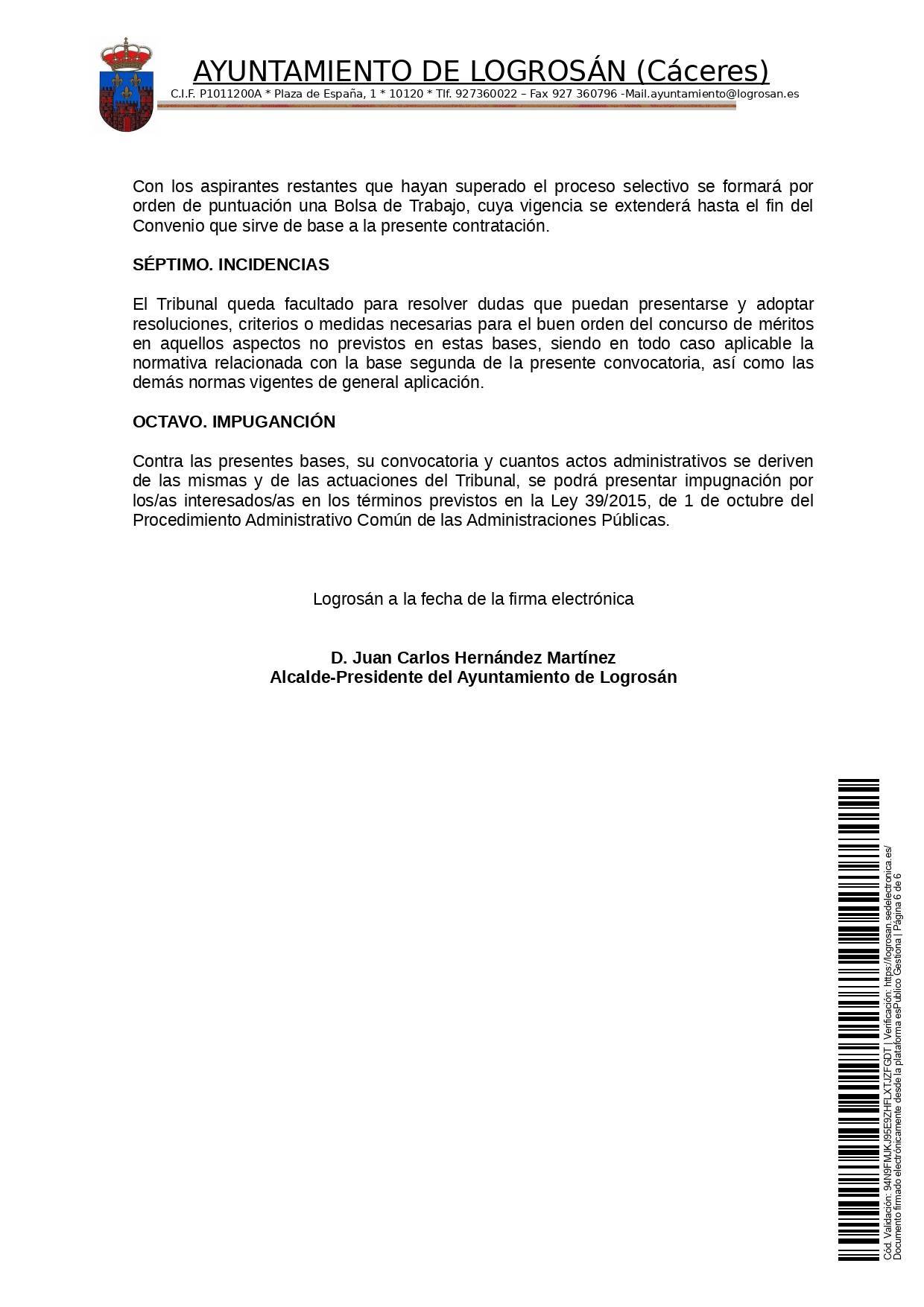 Bases para 8 puestos de trabajo (2021) - Logrosán (Cáceres) 6