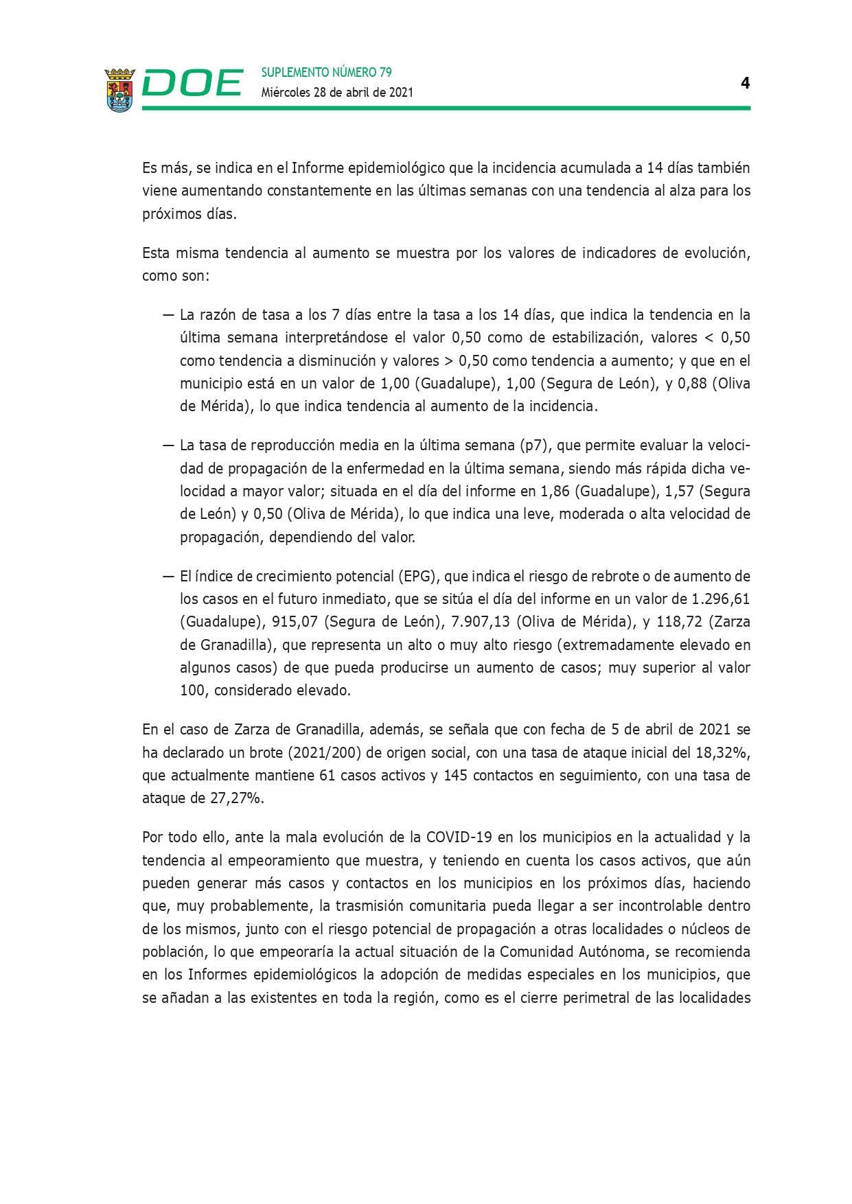 Cierre perimetral por COVID-19 (abril 2021) - Guadalupe (Cáceres) 4