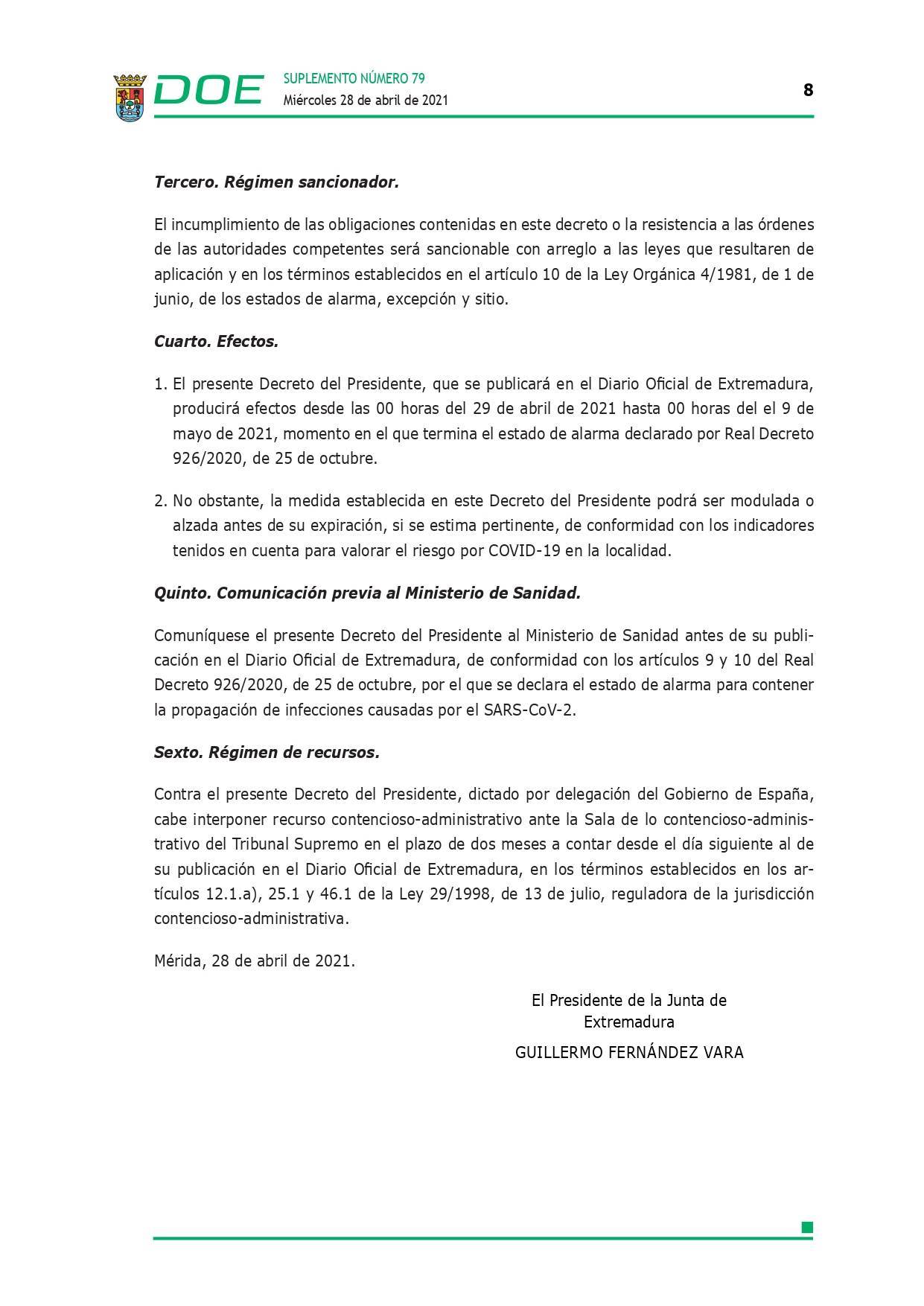 Cierre perimetral por COVID-19 (abril 2021) - Guadalupe (Cáceres) 8