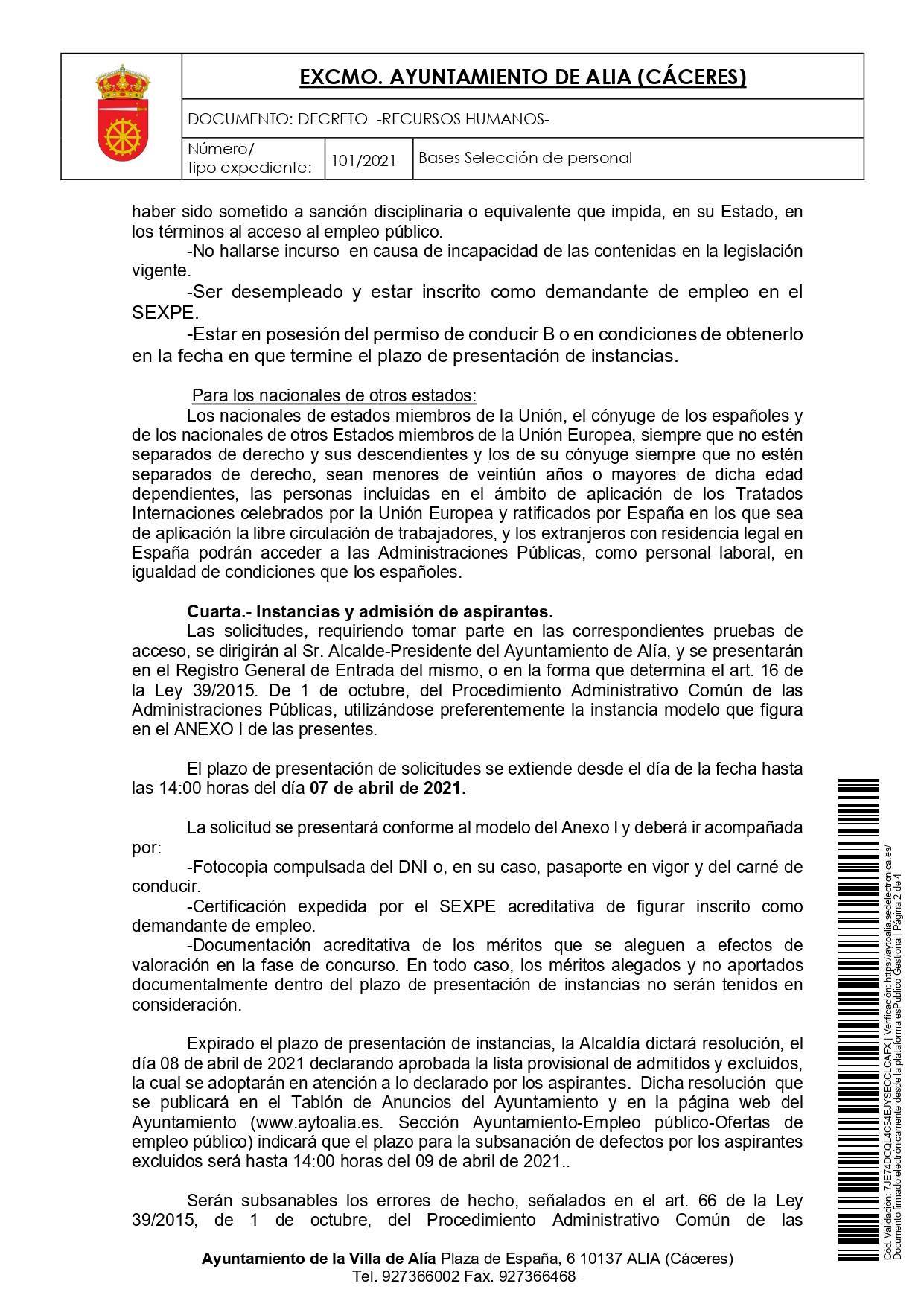 Peón de servicios múltiples (2021) - La Calera (Cáceres) 2