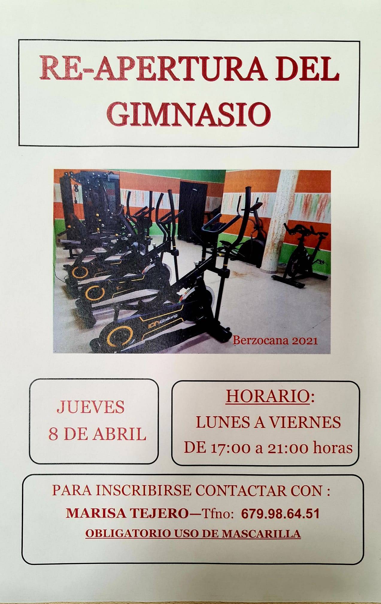 Reapertura del gimnasio (abril 2021) - Berzocana (Cáceres)