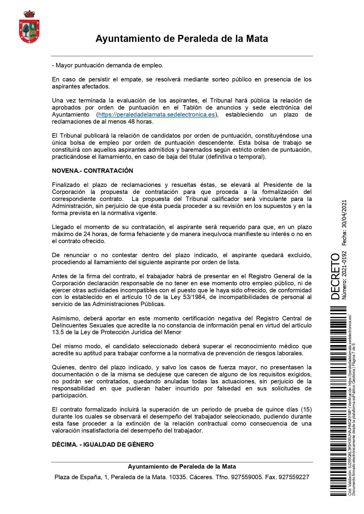 2 socorristas para la piscina municipal (2021) - Peraleda de la Mata (Cáceres) 7