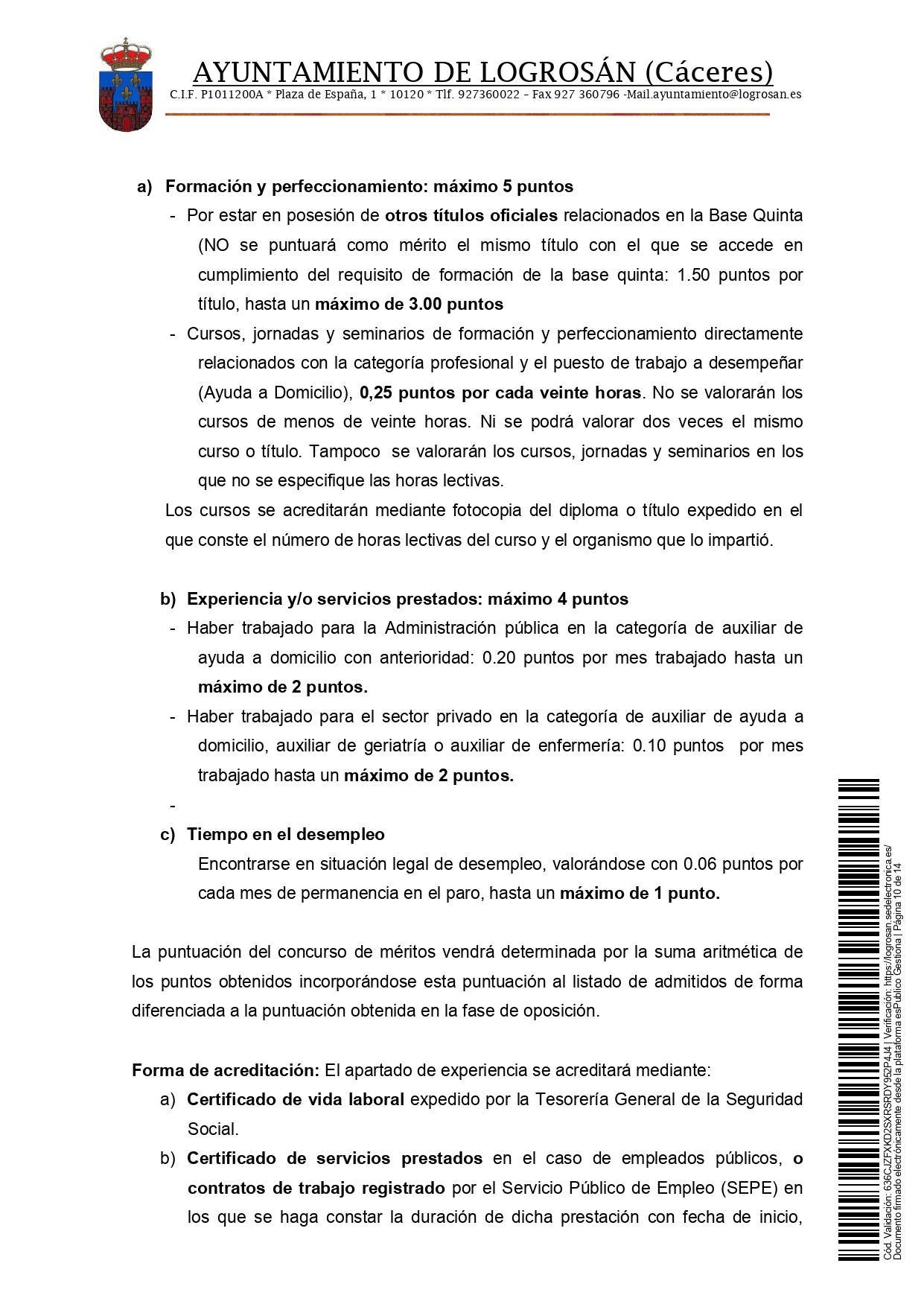 Bolsa de empleo de auxiliar de ayuda a domicilio (2021) - Logrosán (Cáceres) 10
