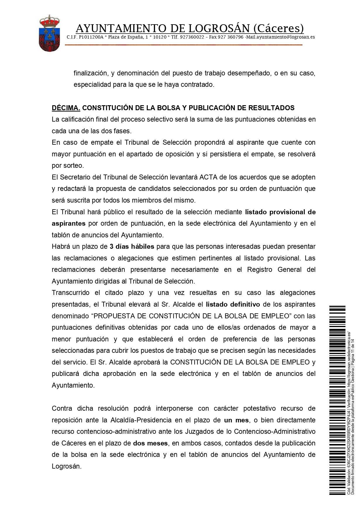 Bolsa de empleo de auxiliar de ayuda a domicilio (2021) - Logrosán (Cáceres) 11