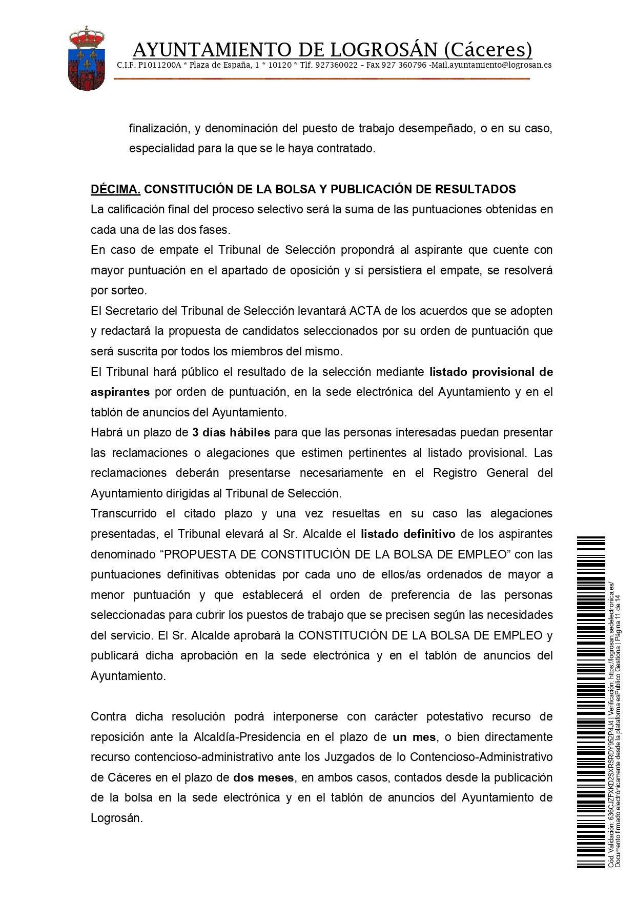 Bolsa de empleo de auxiliar de ayuda a domicilio (2021) - Logrosán (Cáceres) 11