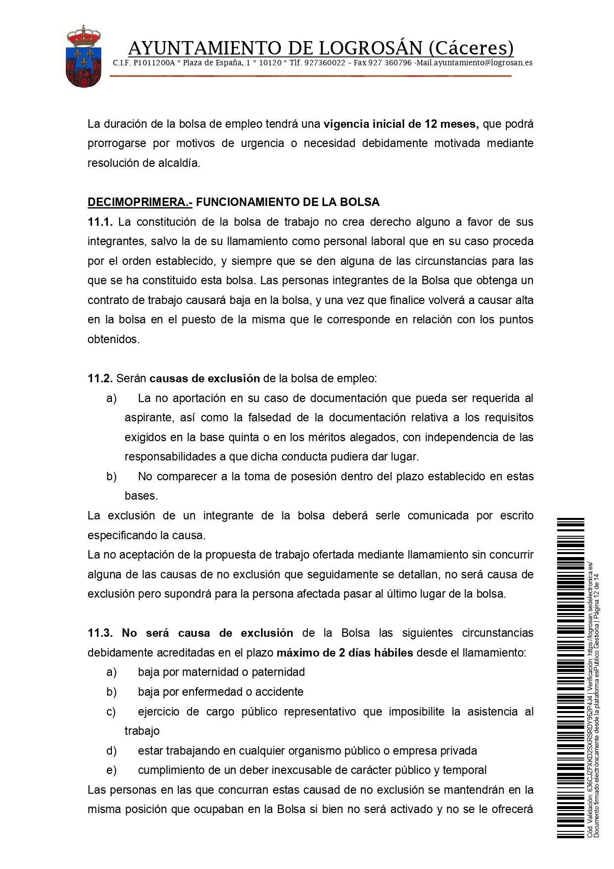 Bolsa de empleo de auxiliar de ayuda a domicilio (2021) - Logrosán (Cáceres) 12
