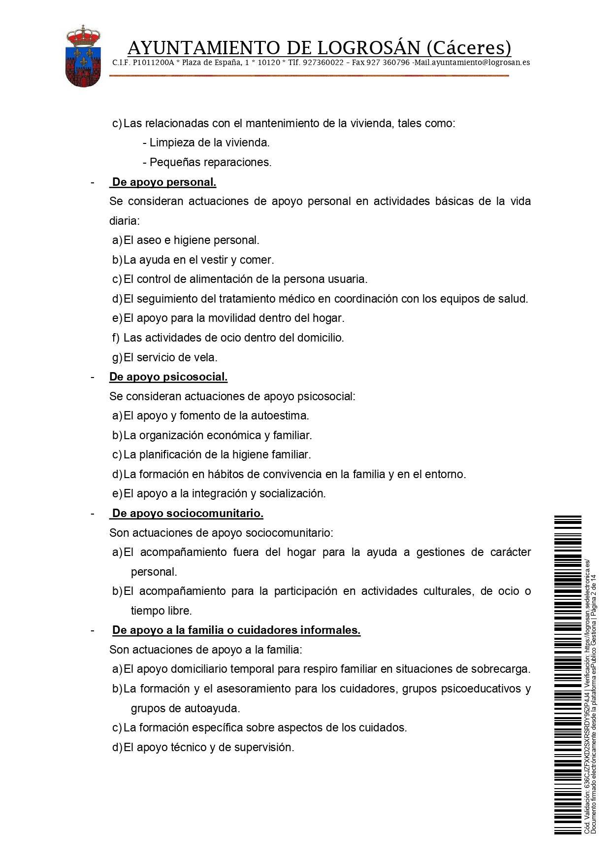 Bolsa de empleo de auxiliar de ayuda a domicilio (2021) - Logrosán (Cáceres) 2