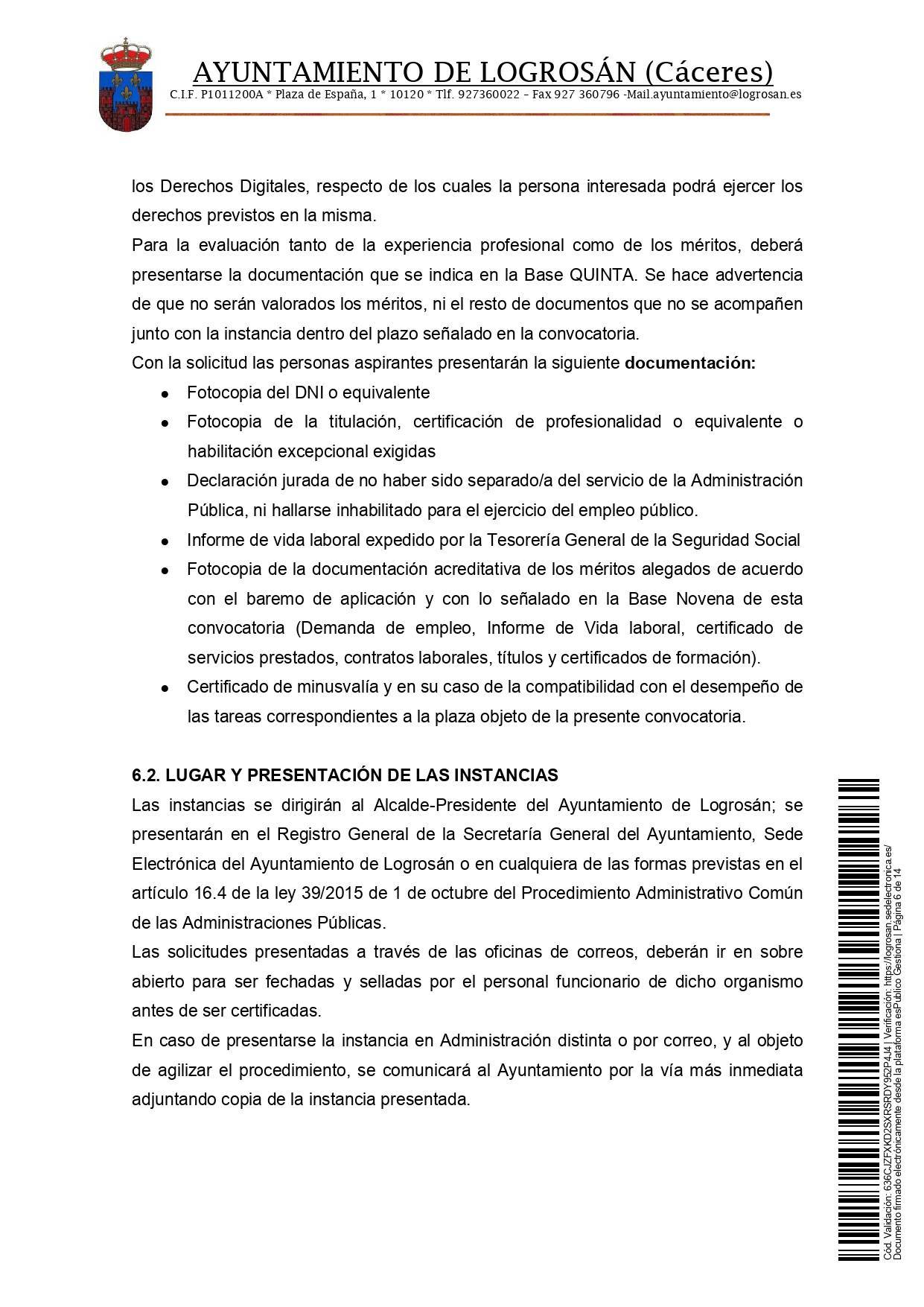 Bolsa de empleo de auxiliar de ayuda a domicilio (2021) - Logrosán (Cáceres) 6